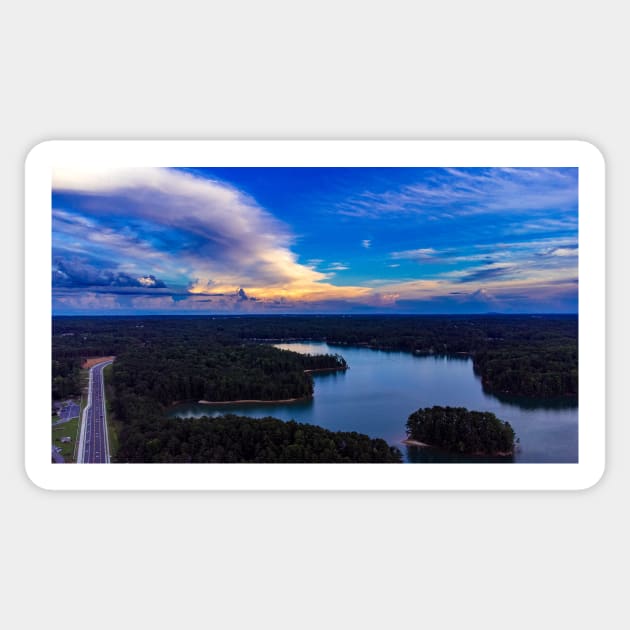 Beautiful Sky over Lake Lanier Sticker by Ckauzmann